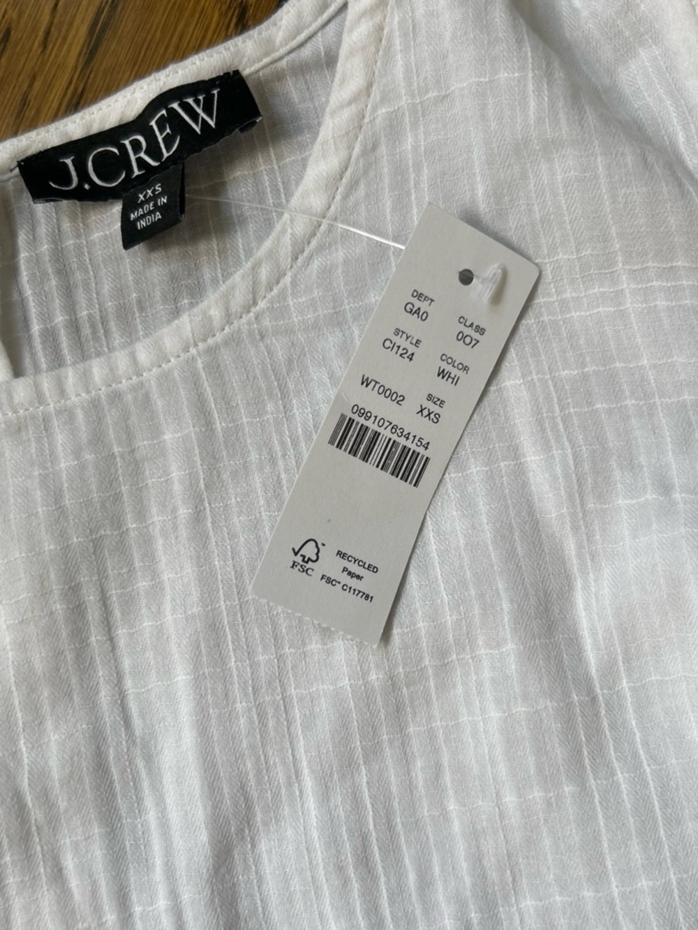 NWT J. Crew White Puff-Sleeve Blouse - Picture 5 of 6